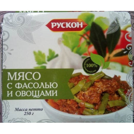 Купить Мясо с фасолью и овощами Рускон в интернет-магазине Snastimarket.ru. Купить готовую еду - фото, цена, описание