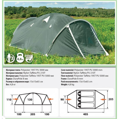 Трехместная палатка Comfortika Pamir 3 Plus