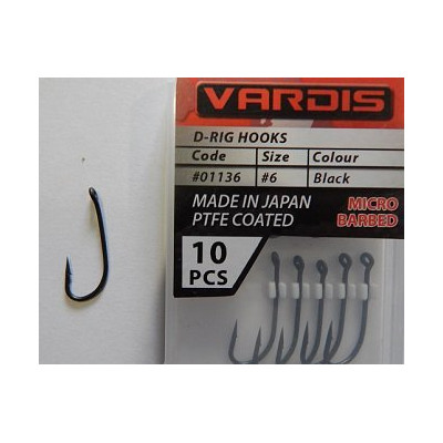 Крючки карповые Vardis Tackle D-RIG Hooks Green PTFE двойное покрытие