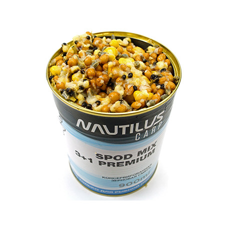 Зерновая смесь Nautilus Spod Mix  3+1 Premium 900ml (конопля, кукуруза, сафлор, пшеница)