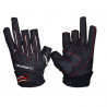 Перчатки рыболовные Tsuribito LFG-110 цвет чёрный с красным (три открытых пальца)