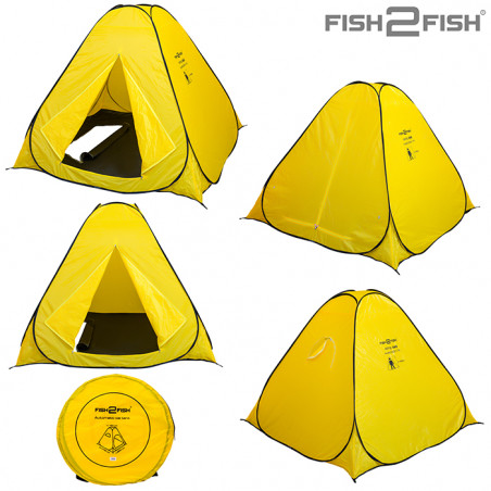 Палатка автомат Fish 2 Fish 2,0х2,0х1,5 м дно на молнии желтая